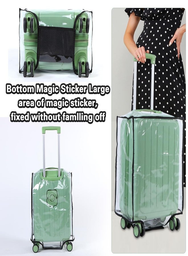 wutfuooo 4 Pieces Clear Luggage Cover PVC Suitcase Protector Waterproof Cover for Luggage Spinner Wheels Suitcase (20 Inches, 24 Inches, 28 Inches, 30 Inches) - Image 4